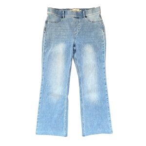 Soft Surroundings Supremely Pull-On Bootcut Blue Denim Elastic Waist Medium